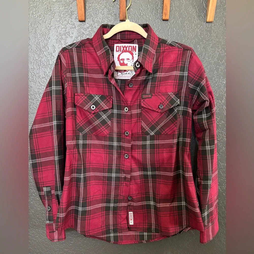 Dixxon Burgundy Plaid Shirt women’s - Picture 1 of 3